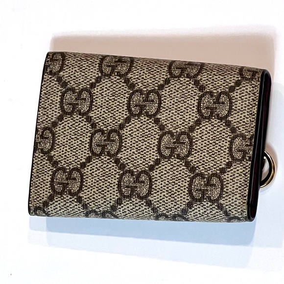 Gucci GG Print Key Case Brown PVC Gold-Tone GG Charm -Six Rings Authentic - Picture 13 of 14